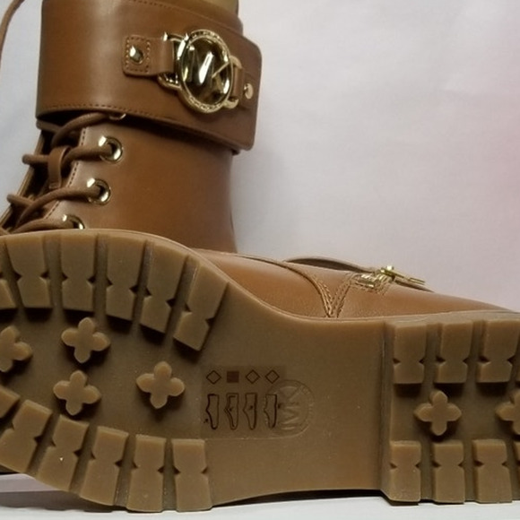 Michael Michael Kors Women's Rory Leather Combat Boot Size 6.5 Luggage NWT - Picture 8 of 8